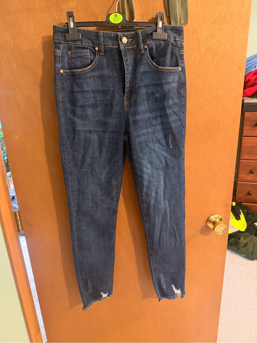 Women's Skinny Jeans - Dark Blue Stretch Denim